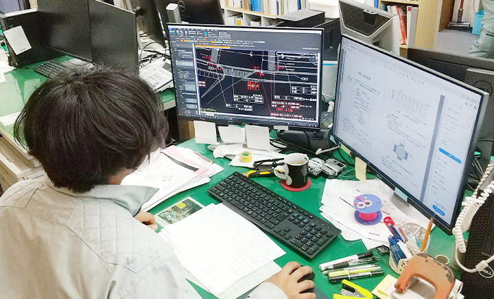 3DCADを使った作業の様子