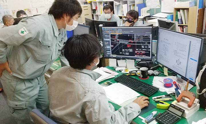 3DCADを使った作業の様子